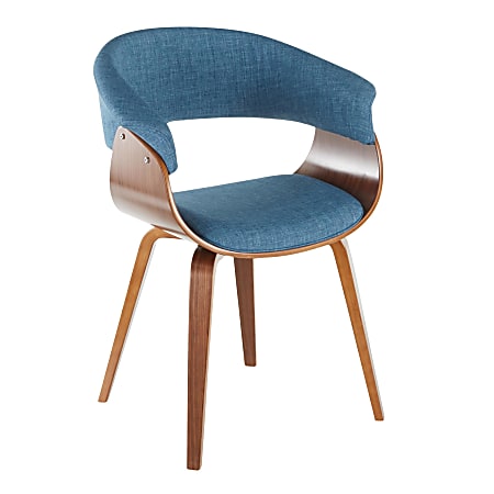 LumiSource Vintage Mod Chair, Walnut/Blue