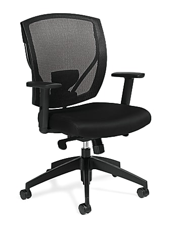 Offices To Go™ Mid-Back Chair, Mesh Back, 39 1/2"H x 27"W x 26"D, Black
