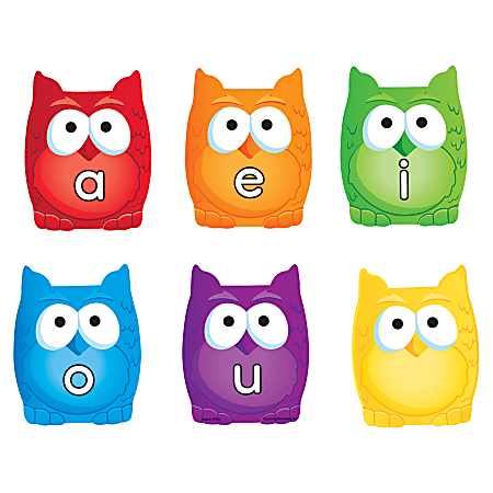 Learning Resources Vowel Owls Magnetic Set - Learning Theme/Subject - 6 (Owl) Shape - Magnetic - Write on/Wipe off, Reusable - Assorted - 1 Set