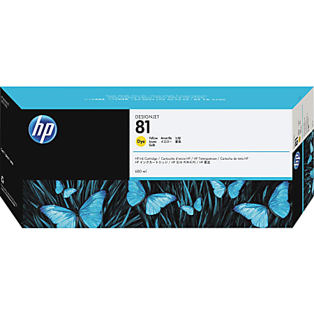 HP 81 Yellow Dye Ink Cartridge, C4933A