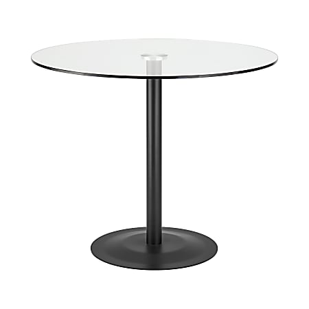 Eurostyle Ava Bistro Table, 30"H x 36"W x 36"D, Clear/Matte Black