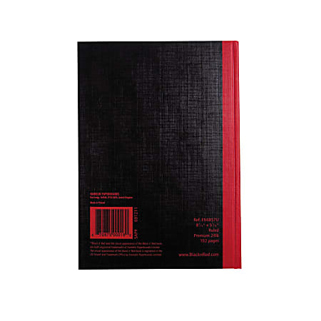 Black N Red Notebookjournal 8 14 X 5 78 192 Pages 96 Sheets Blackred E Office Depot