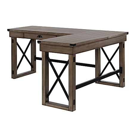 Ameriwood™ Home Wildwood L-Shaped Desk With Lift Top, Rustic Gray