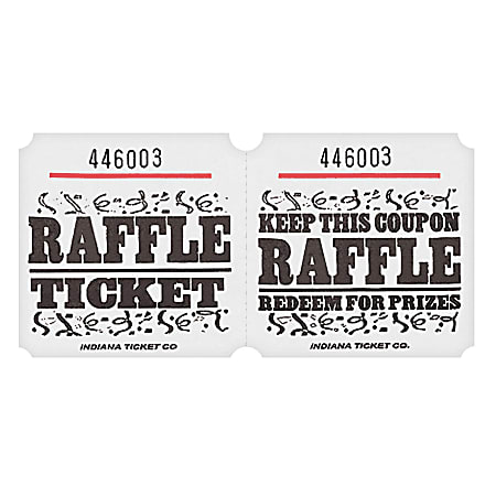 Amscan Raffle Ticket Roll, White, Roll Of 1,000 Tickets