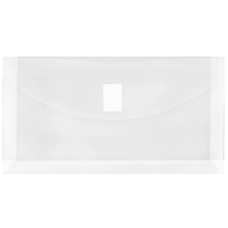 JAM Paper® #10 Plastic Envelopes, Hook and Loop Closure, Clear, Pack Of 12