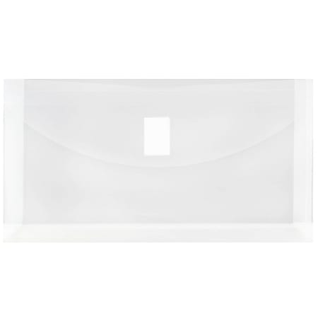 JAM Paper 10 Plastic Envelopes Hook and Loop Closure Clear Pack Of
