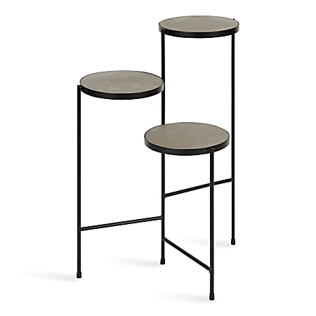 Kate and Laurel Fields 3-Tier Decorative Plant Stand Display, 10in., Gray