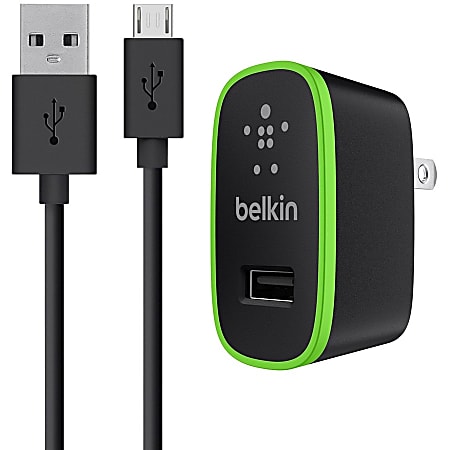 Belkin 12W USB-A Wall Charger + USB-A to Micro-USB Cable - 4ft Cable - 12 W - 4 ft Cable - 5 V DC/2.40 A Output