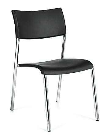 Offices To Go™ Guest Chair, 31 1/2"H x 21"W x 18"D, Black/Chrome, Set Of 4