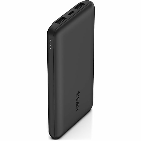 Belkin BoostCharge - Banco de energía de 3 puertos 10K + cable USB-A a  USB-C, cargador para iPhone, banco portátil, carga de 15 W con 3 puertos