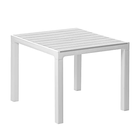 Inval Madeira 4-Seat Square Plastic Patio Dining Table,