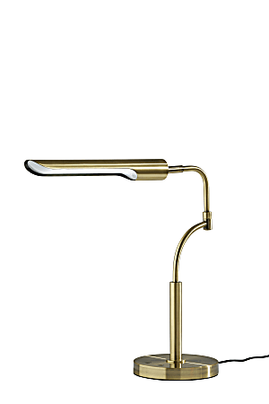 Adesso Zane LED Desk Lamp with Smart Switch, Adjustable, 26-1/4"H, Antique Brass
