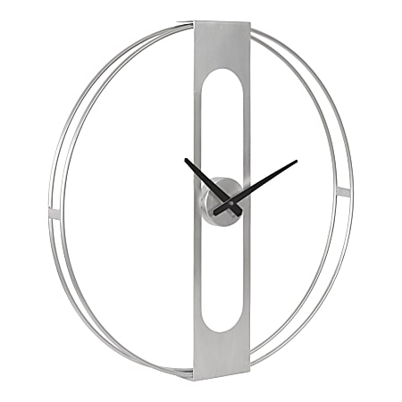 Uniek Kate and Laurel Urgo Wall Clock 22in, Silver