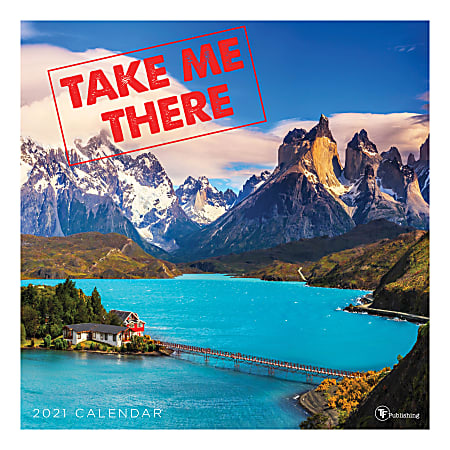 TF Publishing Scenic Monthly Wall Calendar, 12" x 12", Take Me There, January To December 2021