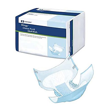 Covidien WINGS™ Choice Plus Quilted Briefs, Large, 45"-58", Blue, Pack Of 12
