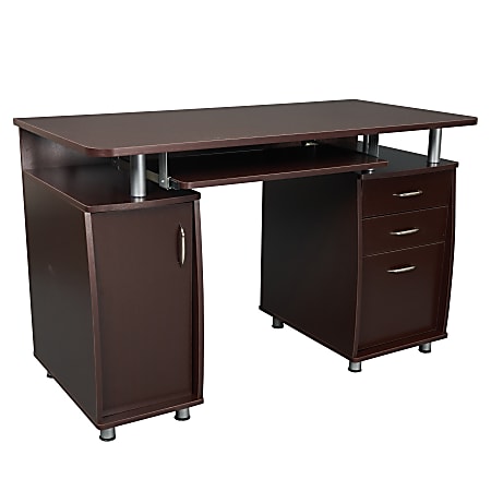 Techni Mobili RTA-4985 Workstation - Rectangle Top - 2 Drawers - 48" Table Topx 24" Table Top Depth - RTA4985CH36