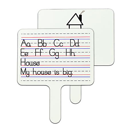 C-Line 2-Sided Dry-Erase Answer Paddle, 6" x 8", White