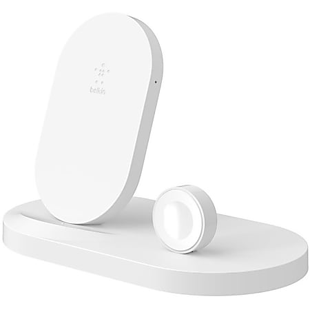 Belkin BOOST↑UP Wireless Charging Dock for iPhone + Apple Watch + USB-A port - Wireless - iPhone, Tablet, iPad, Apple Watch, AirPod, Smartphone, Power Bank - Qi - Charging Capability - 1 x USB - White