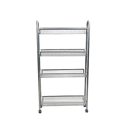 Mind Reader 4-Tier Metal Slim/Tall Kitchen Trolley, Silver