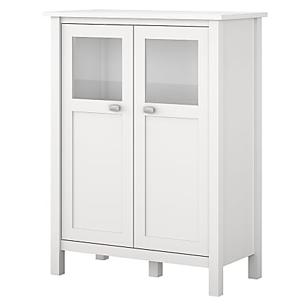 Bush Furniture Broadview Storage Cabinet With Doors, Pure White, Standard Delivery