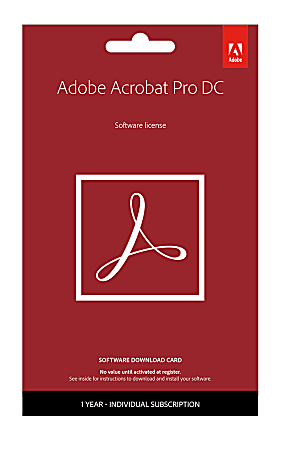Adobe® Acrobat® Pro DC, 1-Year Subscription, For PC/Mac®, Download