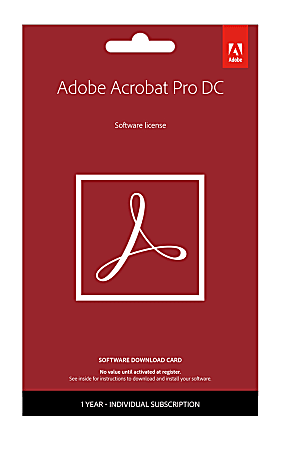Adobe&reg; Acrobat&reg; Pro DC, 1-Year Subscription, For PC/Mac&reg;, Download
