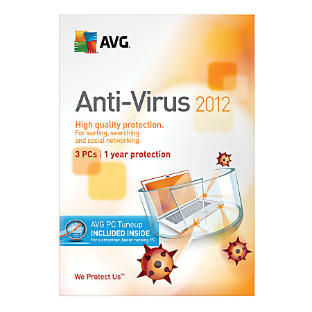 AVG 2012 Anti-Virus + PC TuneUp, For 3 Users, Traditional Disc
