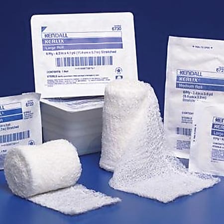 Covidien KERLIX™ Gauze Bandage Rolls, Non-Sterile, Medium, 3 2/5" x 3.6 Yd., 6-Ply, Plastic Tray, Pack Of 96