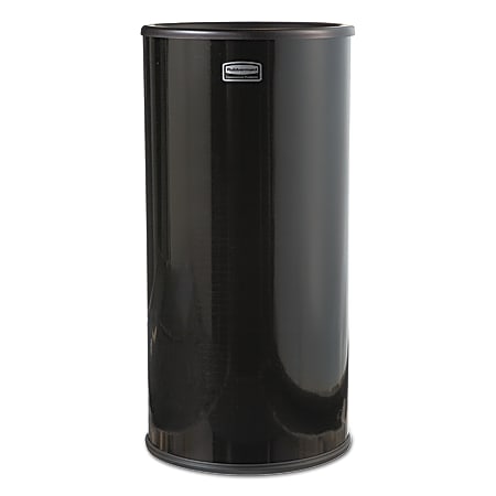 Rubbermaid® Commercial Cylindrical Steel Smokers' Urn, 3.5 Gallons, 20"H x 10"W x 10"D, Black