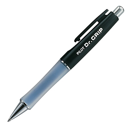 Pilot® Dr. Grip™ Retractable Ballpoint Pen, Medium Point, 1.0 mm, Black/Blue Barrel, Black Ink