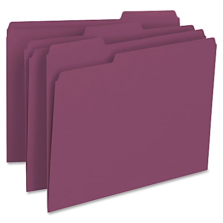 Smead® 1/3-Cut Color Top-Tab File Folders, Letter Size, Maroon, Box Of 100
