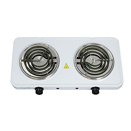 MegaChef 11-in 2 Elements Coil Black Stainless Steel Electric Cooktop in  the Electric Cooktops department at