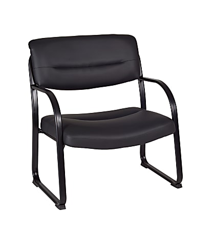 Regency Crusoe Big & Tall Leather Guest Chair, Black