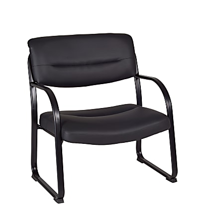 Regency Crusoe Big &amp; Tall Leather Guest Chair, Black