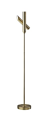 Adesso Vega LED Torchiere Lamp, 68"H, Antique Brass