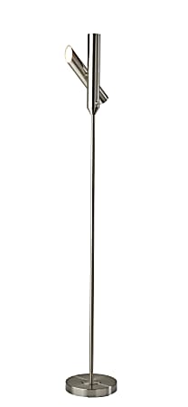 Adesso Vega LED Torchiere Lamp, 68"H, Brushed Steel