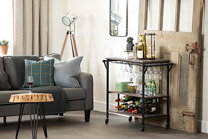 South shore munich bar cart with wine rack store