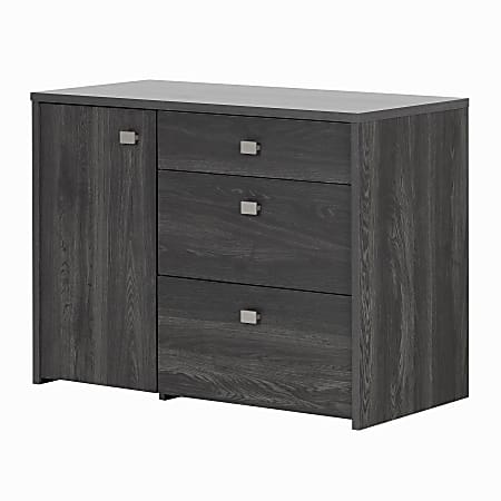 South Shore Interface Storage Unit, 3 Drawers, Gray Oak