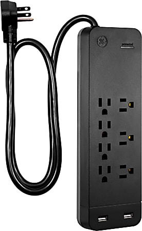 GE Pro 7-Outlet Surge Protector With USB, 3&#x27;,
