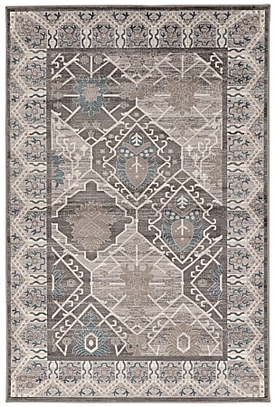Linon Home Décor Products Paramount Area Rug, Belouch, 3' x 2', Gray/Charcoal