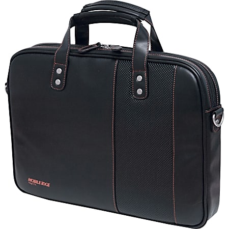 Mobile Edge Slimline Carrying Case (Briefcase) for 14.1" Ultrabook, iPad, Tablet PC - Black, Orange
