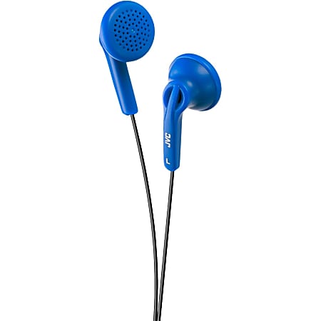 JVC Earphone - Stereo - Mini-phone (3.5mm) - Wired - Earbud - Binaural - In-ear - 3.94 ft Cable - Blue - 1