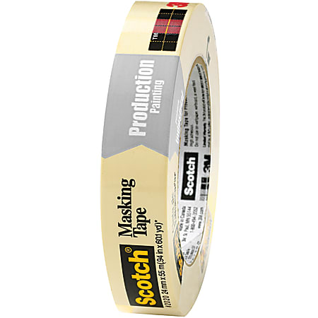 3M™ 2020 Masking Tape, 3" Core, 1" x 180', Natural, Case Of 12
