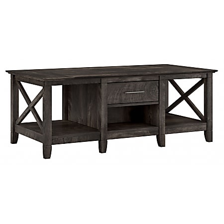 Bush Furniture Key West Coffee Table With Storage, Dark Gray Hickory, Standard Delivery