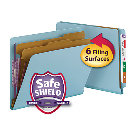 Smead 3 Divider Top Tab Classification Folders With SafeSHIELD Coated
