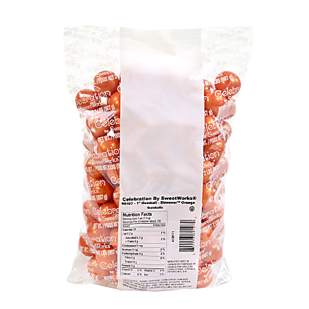 Sweetworks Gumballs, 2-Lb Bag, Orange Shimmer