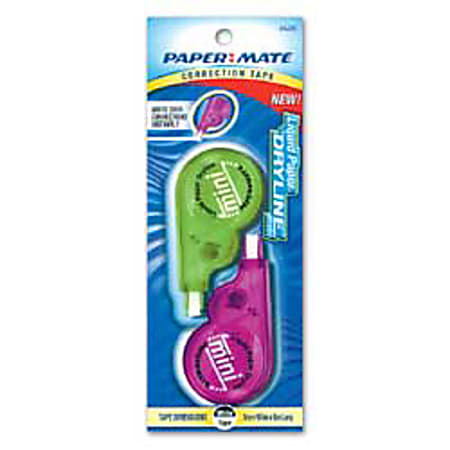 Paper Mate® Liquid Paper® DryLine® Mini Fashion Correction Tape, 1 Line x 197", Blue/Green, Pack Of 2