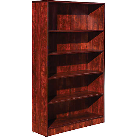 Lorell® 60"H 5-Shelf Bookcase, Cherry