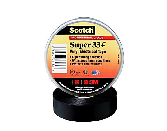 Product Title: Scotch Super 33+ Electrical Tape, 3/4" x 66', Black, 10 Rolls