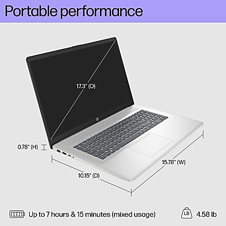 HP 17.3 Laptop AMD Ryzen 3 AI Enabled 8GB RAM 256GB Solid HP 17.3 Laptop AMD Ryzen 3 AI Enabled 8GB RAM 256GB Solid